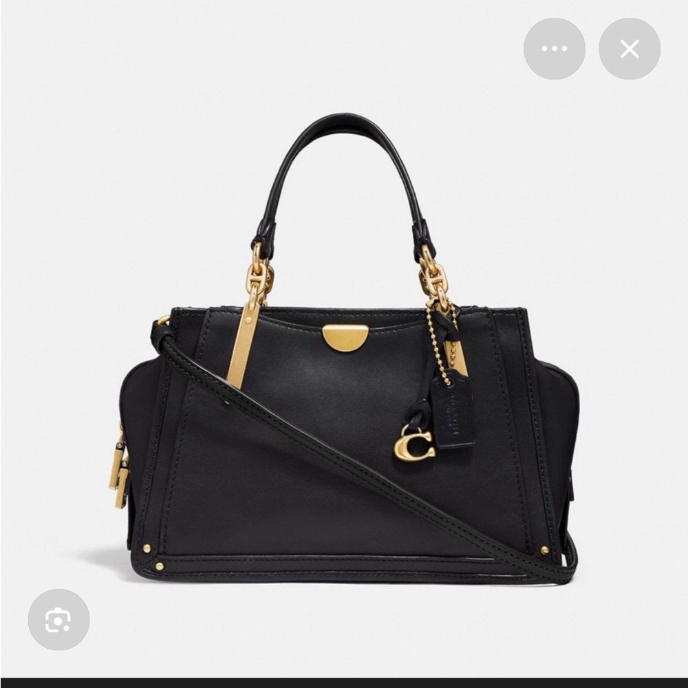 Black & Gold Leather Dreamer 21 Coach Purse